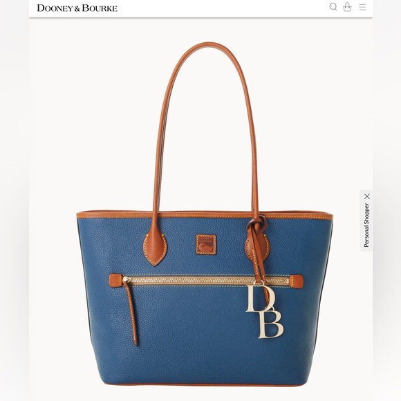 Dooney & Bourke Pebble Grain Leather Tote, in Jeans Blue - Picture 9 of 9